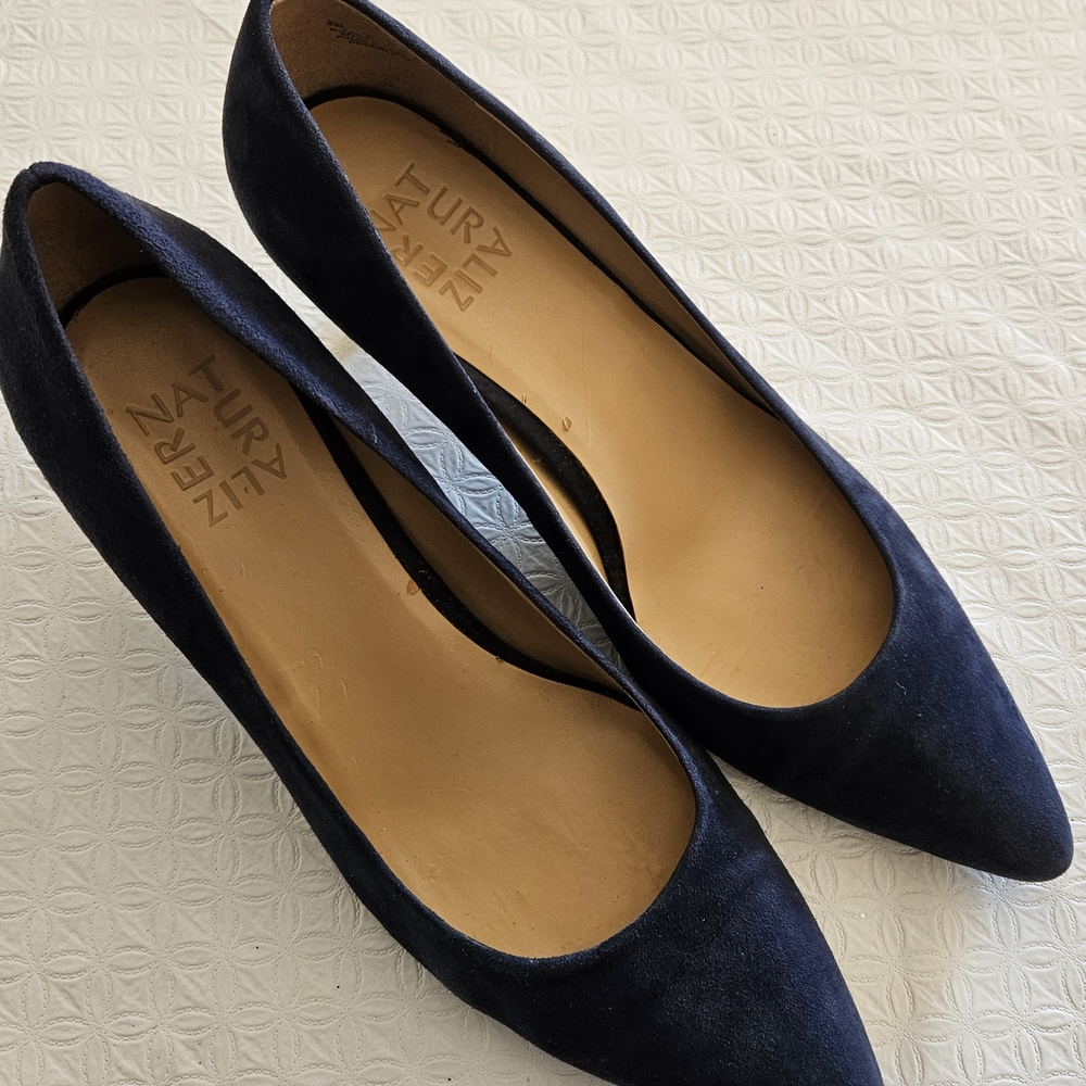 Elegant Navy Blue Suede Women's Shoes